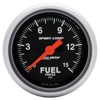 Click for a larger picture of Sport Comp 2" Electric Fuel Pressure, 15 psi, Full Sweep