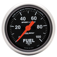 Click for a larger picture of Sport Comp 2" Electric Fuel Pressure, 100 psi, Full Sweep