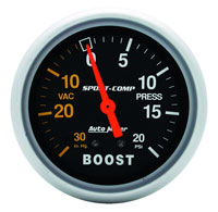 Click for a larger picture of Sport Comp 2 5/8 inch Boost Gauge