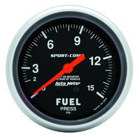 Large photo of Sport Comp 2 5/8 inch Fuel Pressure Gauge, 15psi, Pegasus Part No. AM3411