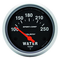 Click for a larger picture of Sport Comp 2 5/8 inch Water Temp Gauge, 100-250 F, Electric