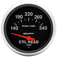 Click for a larger picture of Sport Comp 2 5/8 inch Cylinder Head Temp Gauge, 140-340 F