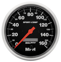 Click for a larger picture of Sport-Comp 5" Speedometer, 160 MPH, Programmable