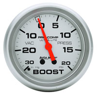 Click for a larger picture of Ultra Lite 2 5/8" Boost/Vacuum Gauge, 30 in/Hg - 20psi