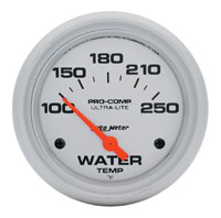 Click for a larger picture of Ultra Lite 2 5/8" Water Temp Gauge, 100-250 F, Electric