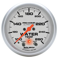 Click for a larger picture of Ultra Lite 2 5/8" Water Temp, 100-260F, Electric Peak & Warn