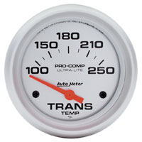 Click for a larger picture of Ultra Lite 2 5/8" Trans Temp Gauge, 100-250 F, Electric