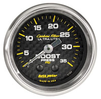 Click for a larger picture of Auto Meter Carbon Fiber 2" Boost Gauge, 0-35 psi