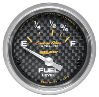 Click for a larger picture of Auto Meter Carbon Fiber 2" Fuel Level Gauge, 73 - 10 Ohm