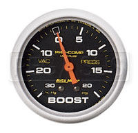 Large photo of Pro Comp 2 5/8 inch Liquid Filled Boost / Vacuum Gauge, Pegasus Part No. AM5401