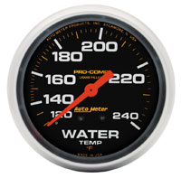 Large photo of Pro Comp 2 5/8 Liquid Filled Water Temp Gauge, 120-240 F 6ft, Pegasus Part No. AM5432