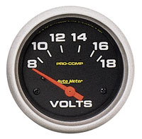 Click for a larger picture of Pro Comp 2 5/8 inch Voltmeter (not liquid filled)