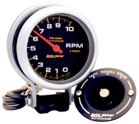 Large photo of Pro Comp 3.75 inch Electric Tach, 10k RPM with Telltale, Pegasus Part No. AM6601