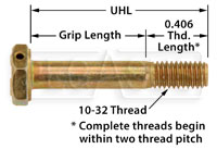 Click for a larger picture of AN3 Airframe Bolt - Drilled Head, 10-32 Thread