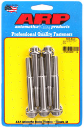 Click for a larger picture of ARP 3/8-16 x 3.000 Stainless Steel Bolt, 7/16" 12-pt, 5-pk