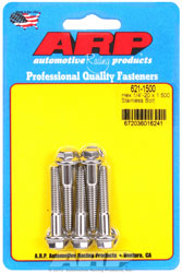 Click for a larger picture of ARP 1/4-20 x 1.500 Stainless Steel Bolt, Hex Head, 5-Pack