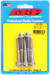 Click for a larger picture of ARP 1/4-20 x 2.000 Stainless Steel Bolt, Hex Head, 5-Pack
