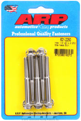Click for a larger picture of ARP 1/4-20 x 2.250 Stainless Steel Bolt, Hex Head, 5-Pack