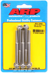 Click for a larger picture of ARP 1/4-20 x 2.750 Stainless Steel Bolt, Hex Head, 5-Pack