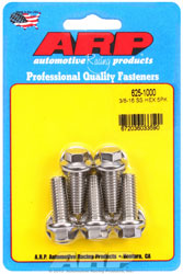 Click for a larger picture of ARP 3/8-16 x 1.000 Stainless Steel Bolt, 7/16" Hex, 5-pk