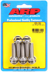 Click for a larger picture of ARP 3/8-16 x 1.250 Stainless Steel Bolt, 7/16" Hex, 5-pk