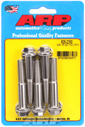 Click for a larger picture of ARP 3/8-16 x 2.250 Stainless Steel Bolt, 7/16" Hex, 5-pk