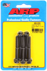 Click for a larger picture of ARP 1/4-20 x 2.000 Black Oxide Bolt, Hex Head, 5-Pack