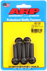 Click for a larger picture of ARP 3/8-16 x 1.250 Black Oxide Bolt, 3/8" Hex Head, 5-Pack