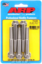 Click for a larger picture of ARP 3/8-24 x 2.500 Stainless Steel Bolt, 7/16" 12-pt, 5-pk