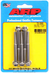 Click for a larger picture of ARP 1/4-28 x 2.500 Stainless Steel Bolt, Hex Head, 5-pk