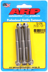 Click for a larger picture of ARP 1/4-28 x 2.750 Stainless Steel Bolt, Hex Head, 5-pk