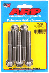 Click for a larger picture of ARP 3/8-24 x 2.500 Stainless Steel Bolt, 3/8" Hex Head, 5-pk