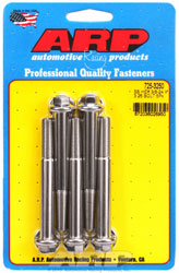 Click for a larger picture of ARP 3/8-24 x 3.250 Stainless Steel Bolt, 7/16" Hex, 5-pk