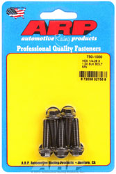 Click for a larger picture of ARP 1/4-28 x 1.000 Black Oxide Bolt, Hex Head, 5-pk