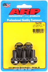 Click for a larger picture of ARP 3/8-24 x .750 Black Oxide Bolt, 7/16" Hex Head, 5-pk