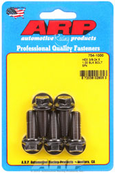 Click for a larger picture of ARP 3/8-24 x 1.000 Black Oxide Bolt, 7/16" Hex Head, 5-pk