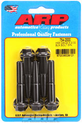 Click for a larger picture of ARP 3/8-24 x 2.000 Black Oxide Bolt, 7/16" Hex Head, 5-pk