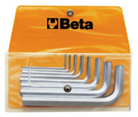 Click for a larger picture of Beta Tools 96/B10 Set, 10 Chrome Hex Keys in Wallet, Metric