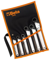 Large photo of 120/B6, 6 Piece Ratchet Opening 12-Point Wrench Set, Metric, Pegasus Part No. BT-001200050