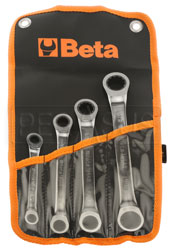 Click for a larger picture of Beta Tools 195AS/B4 Ratcheting 12-Pt Box End Wrench Set of 4