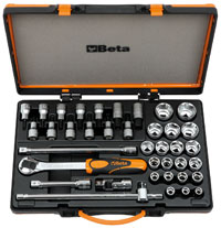 Click for a larger picture of 920A/C33 Handle and Socket Set w/Case, 1/2" Drive, Metric