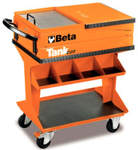 Click for a larger picture of Beta C25 TANK Trolley with Shelf, Orange - Ships by Truck