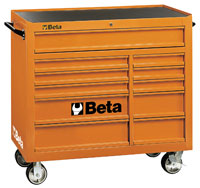 Large photo of Beta C38-O 11-Drawer Roller Tool Cab, Orange - Ships Truck, Pegasus Part No. BT-038000001