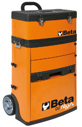 Large photo of Beta Tools C41H Two Module Tool Trolley, High - Orange, Pegasus Part No. BT-041000002