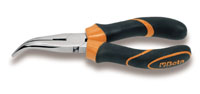Click for a larger picture of Beta 1168BM/200 Bent Needle-Nose Pliers, Molded Handles, 8"
