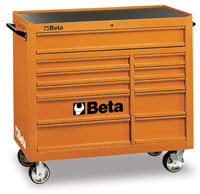 Click for a larger picture of Beta C38-R 11-Drawer Roller Tool Cabinet, Red - Ships Truck