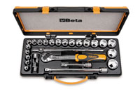 Click for a larger picture of Beta 920B/C20 Handle and Socket Set w/Case, 1/2" Drive, mm