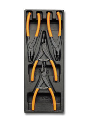 Click for a larger picture of Beta Tools T145 Set of 4 Snap Ring Pliers in Molded Tray