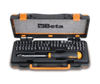 Click for a larger picture of Beta Tools 861/C61P Set of 1/4" Hex Bit Holder and 61 Bits