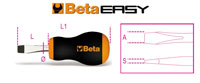 Click for a larger picture of Beta 1201N Short Beta Easy Flat Blade Screwdriver, 6.5x30mm